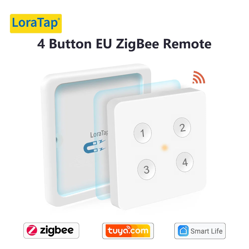 LoraTap ZigBee 3.0 Wireless 14 EU US Push Button Remote Tuya Scene Automation Control Switch Smart Life App Hub Need