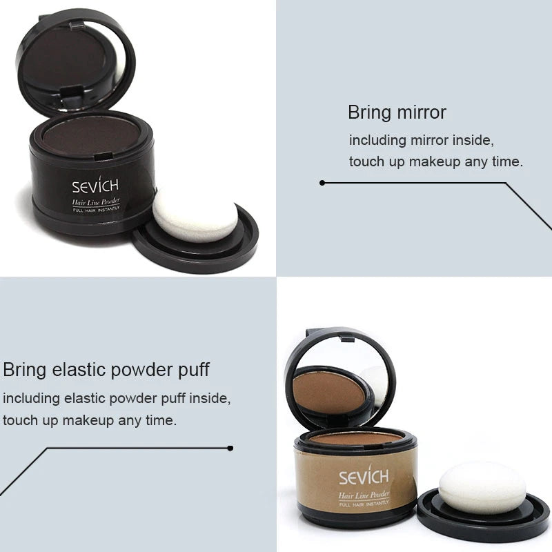 Sevich Hairline Powder 4g Hairline Shadow Powder Women Men Makeup Hair Concealer Natural Cover Unisex Hair Straightener Brush