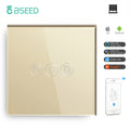 BSEED Wifi Roller Shutter Switch Smart Blind Switch Crystal Wall Touch Switches Wireless Control By Smart Life Tuya Alexa App
