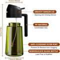 470ML Dark Glass Oil Sprayer Olive Oil Dispenser Bottle Light Blocking Kitchen Cooking Air Fryer BBQ Oil Bottle Seasoning Tools