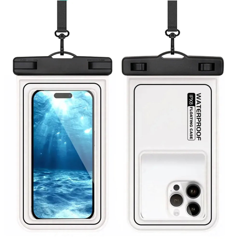 Bubble Float Waterproof Phone Case with Detachable Strap Touch Screen Crossboday Swim Storage Pouch Ultra Thin Universal