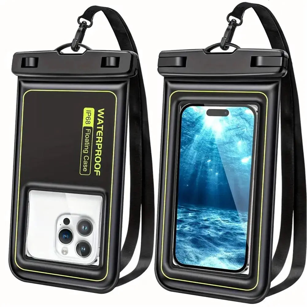 Bubble Float Waterproof Phone Case with Detachable Strap Touch Screen Crossboday Swim Storage Pouch Ultra Thin Universal