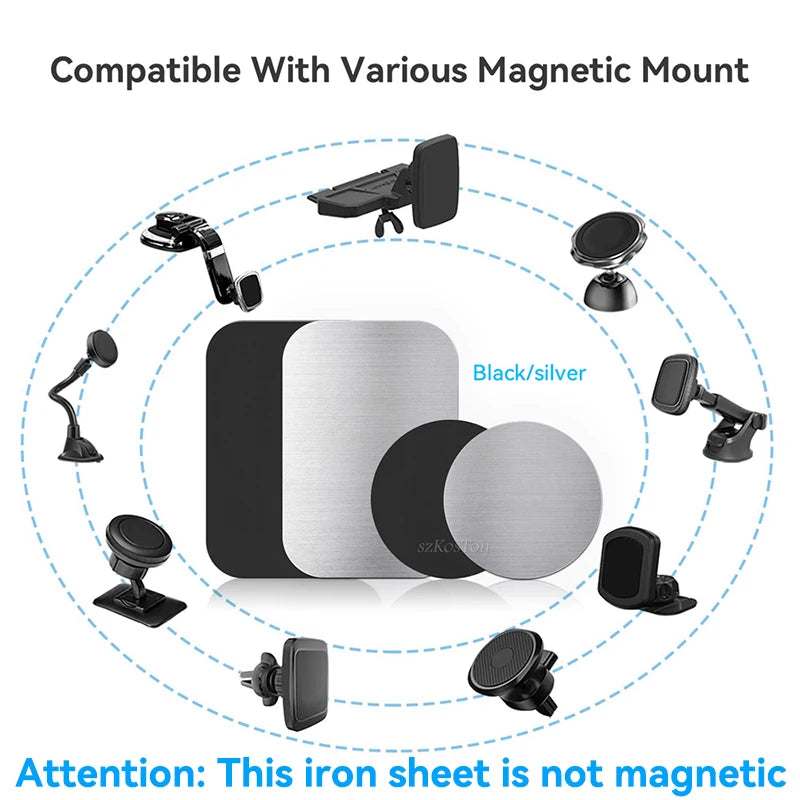 Metal Plate For Car Phone Holder Magnetic Universal Iron Sheet Disk Sticker Mount Mobile Phone Magnet Stand For IPhone