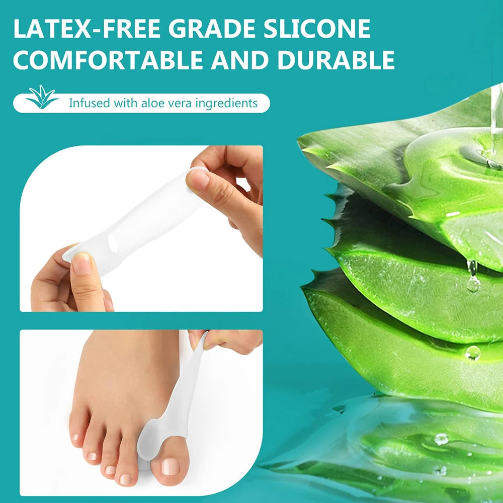 1Pair Silicone Gel Thumb Corrector Bunion Little Toe Protector Separator Hallux Valgus Finger Straightener Foot Care Relief Pads