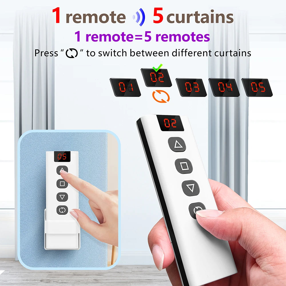 WiFi RF Curtain Smart Switch ,Tuya Smart life Module for Roller Shutter Window Blinds ,5-in-1 Remote,Timer,Google Home Alexa