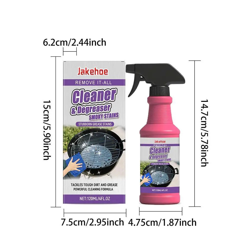 1/2/3pcs Barbecue Grill Cleaner Heavy Duty Grease Degreaser Spray Powerful Stain Remover For Bbq Grates Pans Ovens Kitchen
