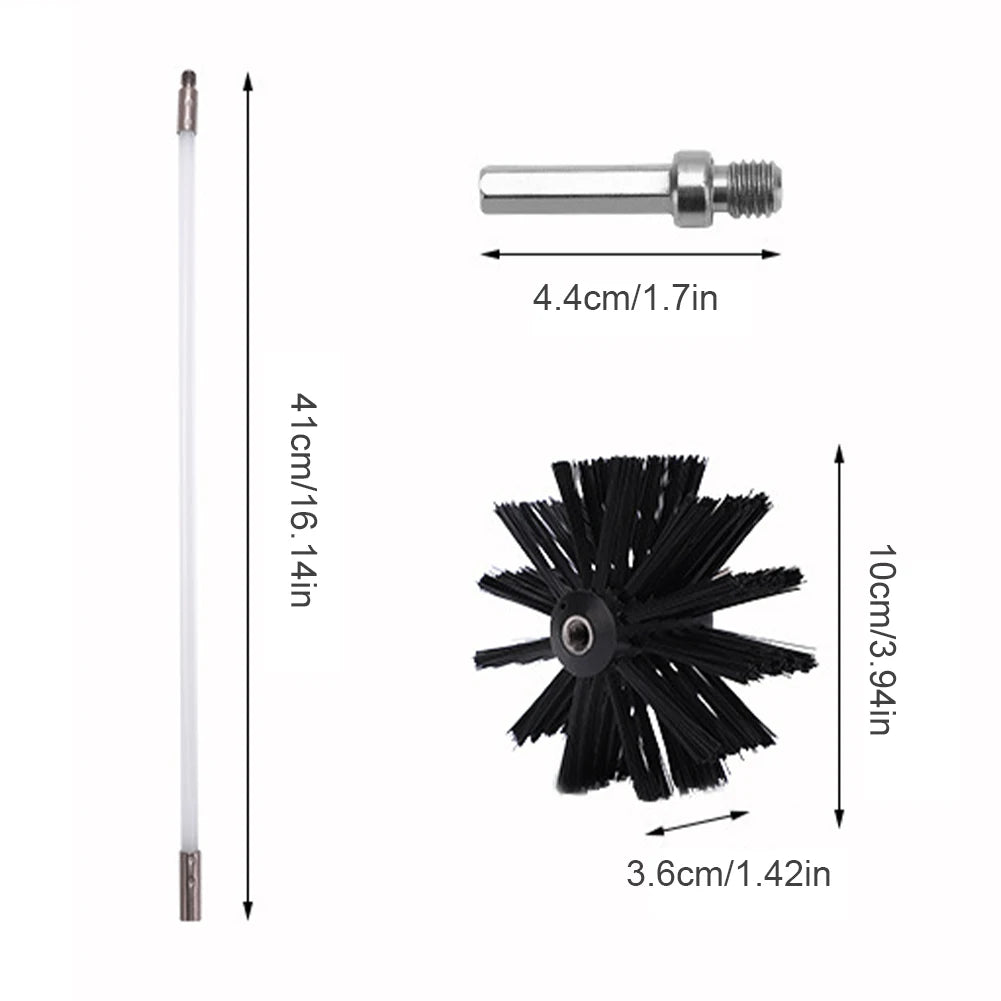 Flexible Chimney Cleaning Brush Extendable Flexible Dryer Vent Cleaner Soft Bristle Effective Air Duct Cleaning Tool