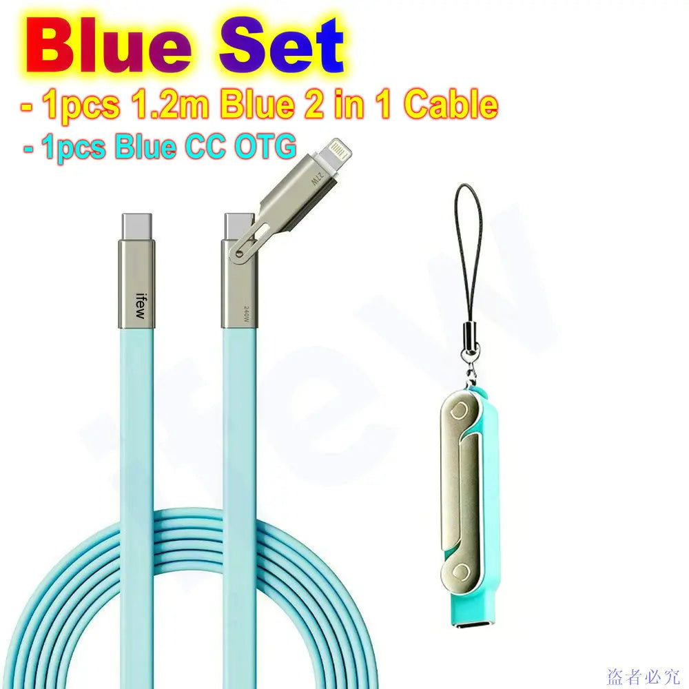 Foldable Charge Cable Usb C Charging Mobile Cable C Flat Charger for iPhone Kickcable Phone Kick Stand Ultra Fast Type C Wire 2M
