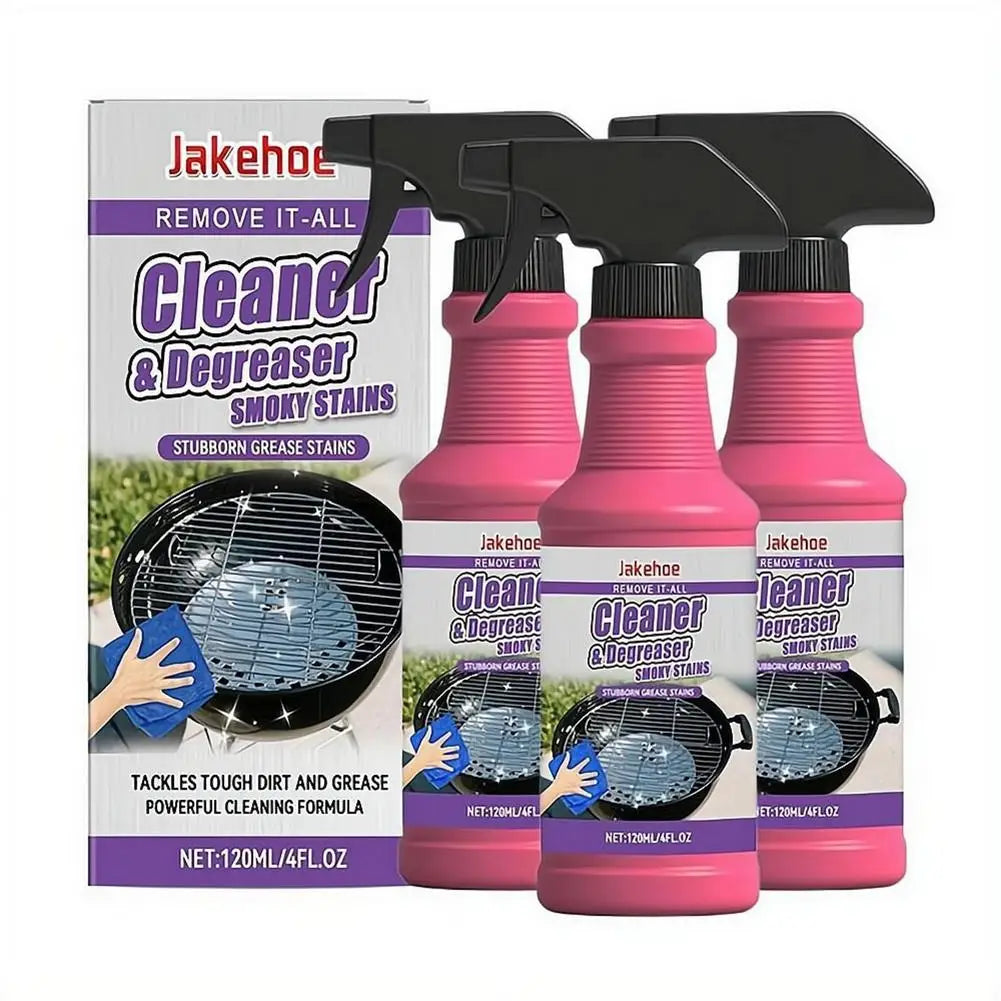 1/2/3pcs Barbecue Grill Cleaner Heavy Duty Grease Degreaser Spray Powerful Stain Remover For Bbq Grates Pans Ovens Kitchen