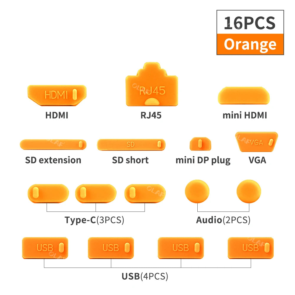 Universal Notebook Usb Silicone Anti Dust Plug16pcs Laptop Dustproof Stopper Dust Plug Usb Computer Interface Waterproof Cover