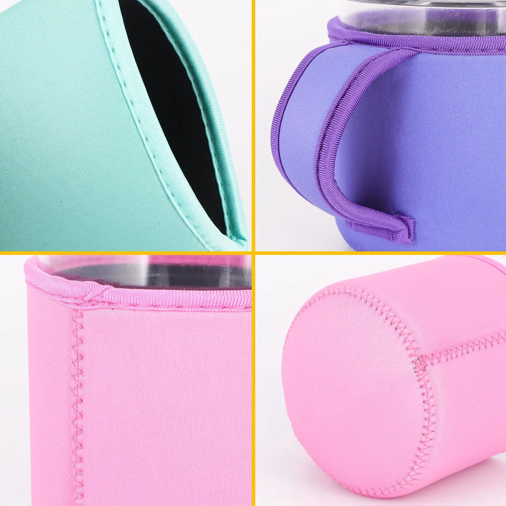 1/4Pcs Reusable Ice Cream Sleeves with Handle, Neoprene Insulated Sleeves for Ninja Creami Pints, Frozen Dessert