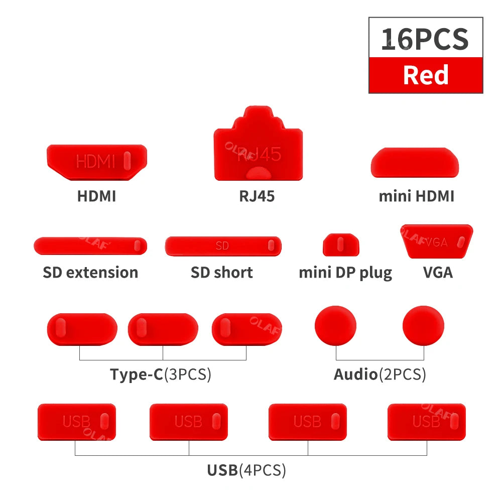 Universal Notebook Usb Silicone Anti Dust Plug16pcs Laptop Dustproof Stopper Dust Plug Usb Computer Interface Waterproof Cover