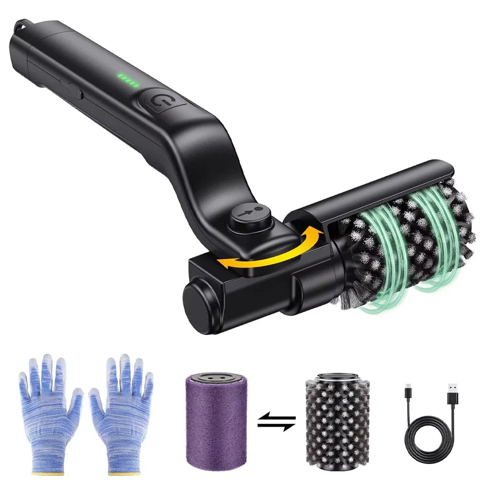 Electric Grill Brush 2 in 1 Cordless Rechargeable Grill Cleaning Brush Stainless Steel Brush Head 3-Speed Power for BBQ Grates