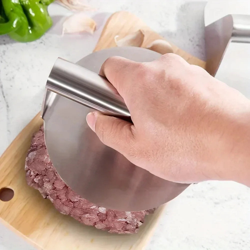 Stainless Steel Smash Burger Press | Heavy Duty Patty Maker & Smasher Mold for BBQ, Grilling Kitchen (Non-Stick)