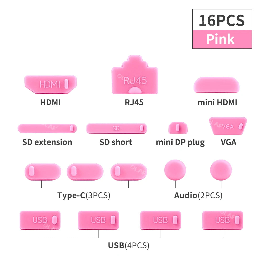 Universal Notebook Usb Silicone Anti Dust Plug16pcs Laptop Dustproof Stopper Dust Plug Usb Computer Interface Waterproof Cover