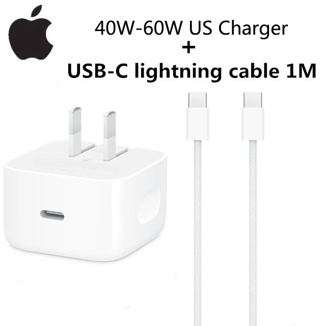 2026 Original 40W-60W USB-C Power Adapter For iphone 17 16 Pro Max Type C fast charger for Apple Cable for iPhone 15 Plus