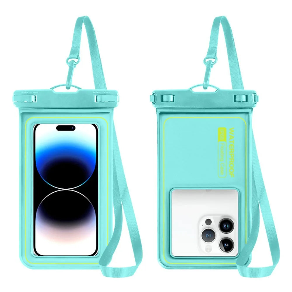 Bubble Float Waterproof Phone Case with Detachable Strap Touch Screen Crossboday Swim Storage Pouch Ultra Thin Universal