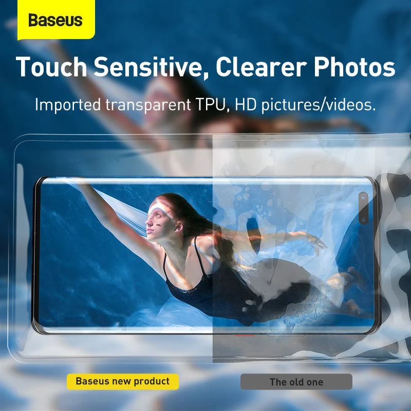 Baseus Waterproof Phone Case Under 7.2 inches For iPhone 12 Pro Max Swim Case IPX8 Universal Cover For Huawei Xiaomi Samsung