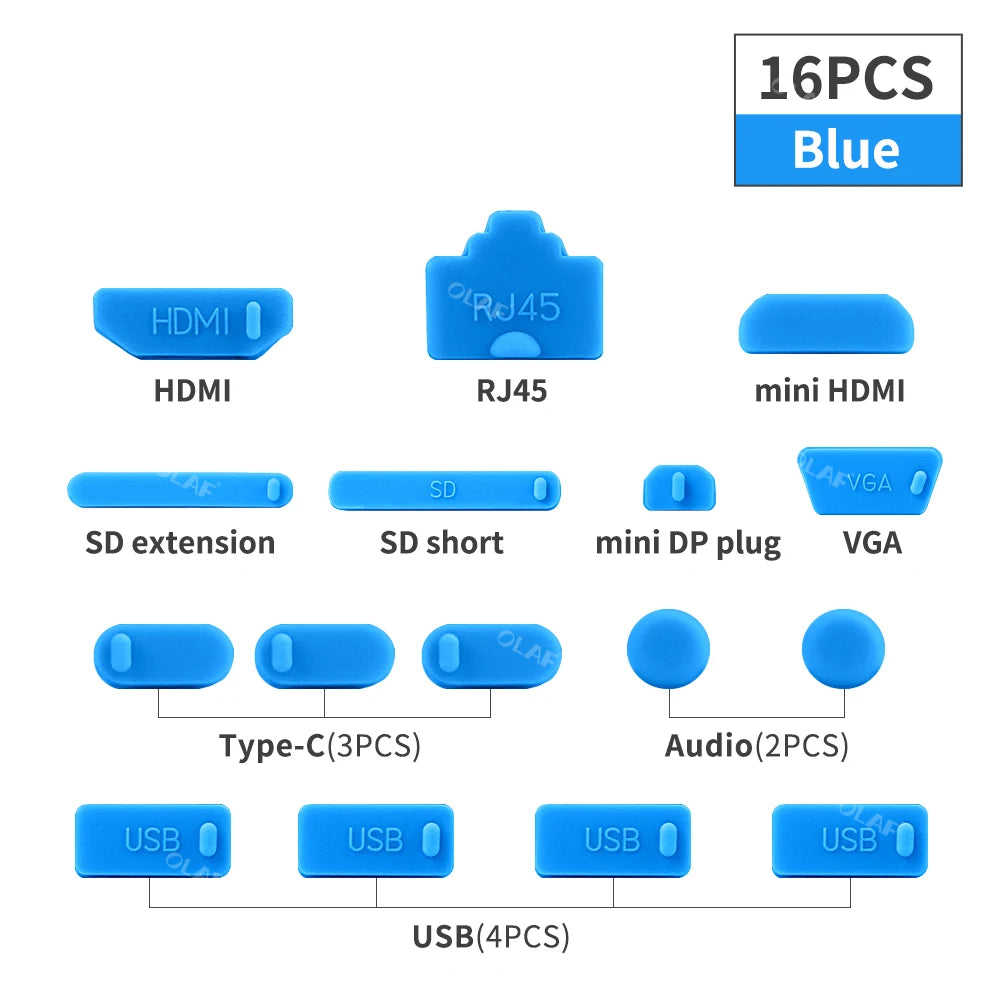 Universal Notebook Usb Silicone Anti Dust Plug16pcs Laptop Dustproof Stopper Dust Plug Usb Computer Interface Waterproof Cover