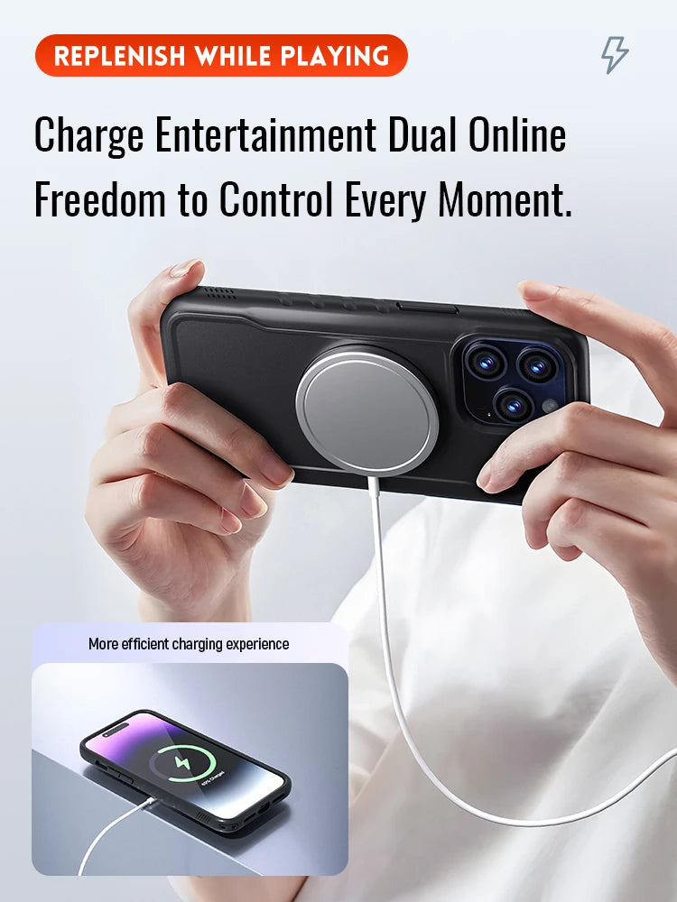 Magnetic Shockproof Case for iPhone 17 16 15 14 Pro Max with Lock-in System Design for Quad-style Bike/Motorcycle Mount/Holder