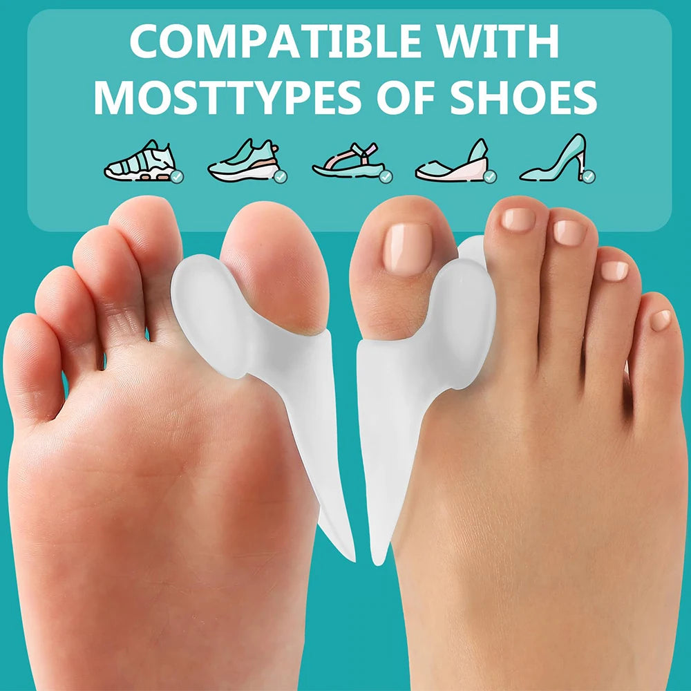 1Pair Silicone Gel Thumb Corrector Bunion Little Toe Protector Separator Hallux Valgus Finger Straightener Foot Care Relief Pads