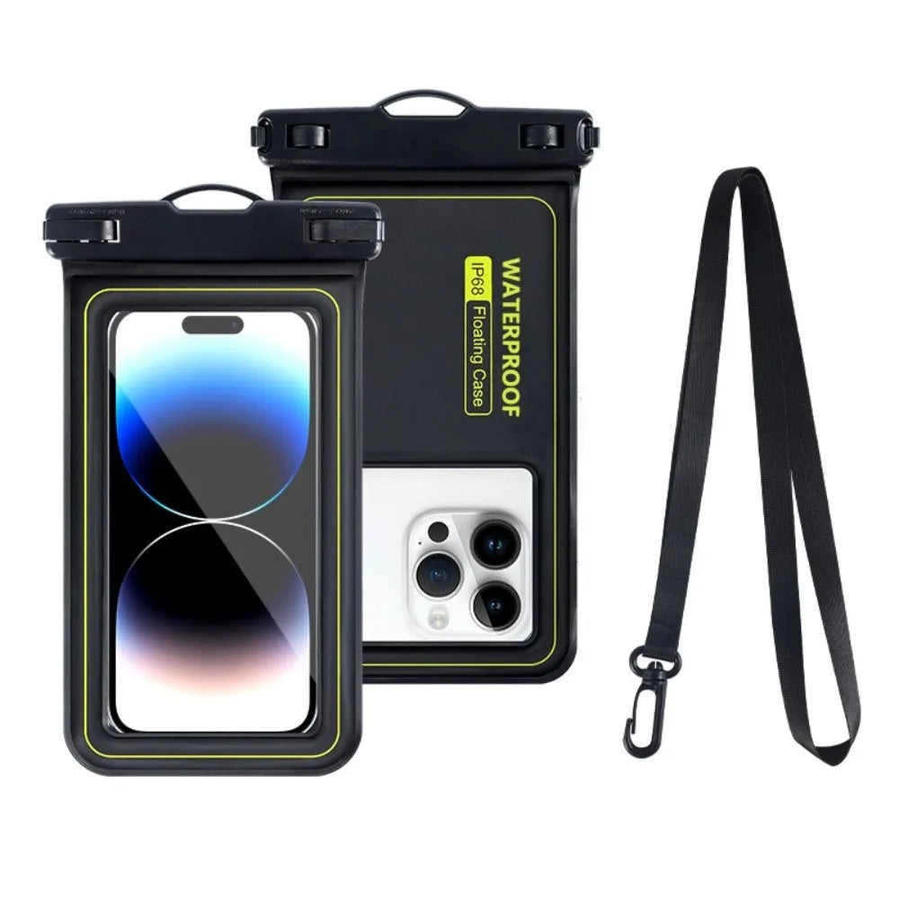 Bubble Float Waterproof Phone Case with Detachable Strap Touch Screen Crossboday Swim Storage Pouch Ultra Thin Universal