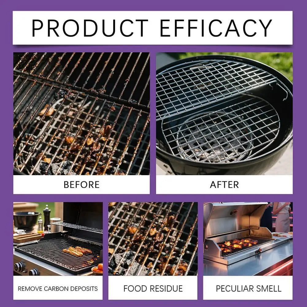 1/2/3pcs Barbecue Grill Cleaner Heavy Duty Grease Degreaser Spray Powerful Stain Remover For Bbq Grates Pans Ovens Kitchen
