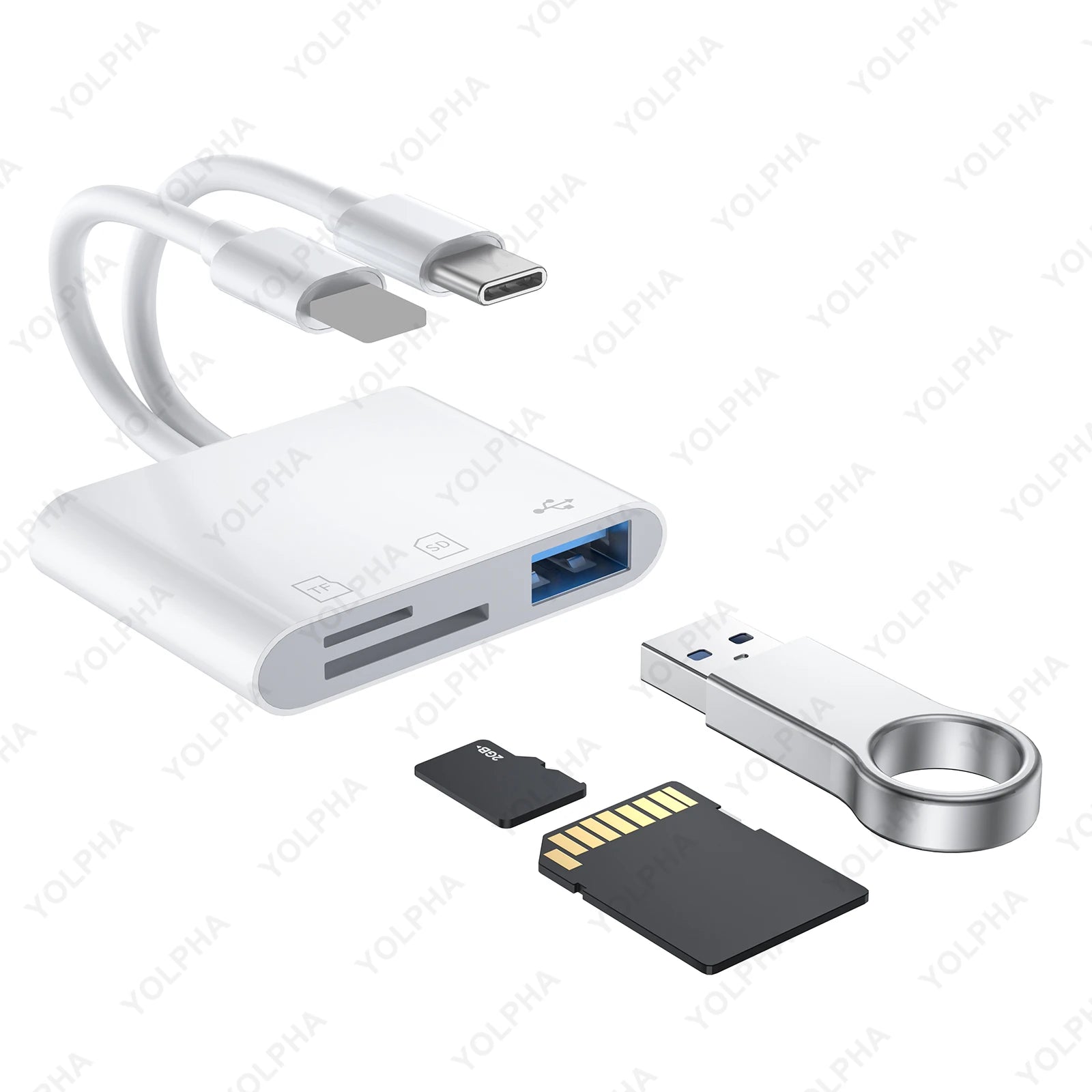 USB C Memory Card Reader Type C to SD TF Adapter for iPhone15 Huawei Xiaomi SD TF Card Reader Data Converter For Camera Card