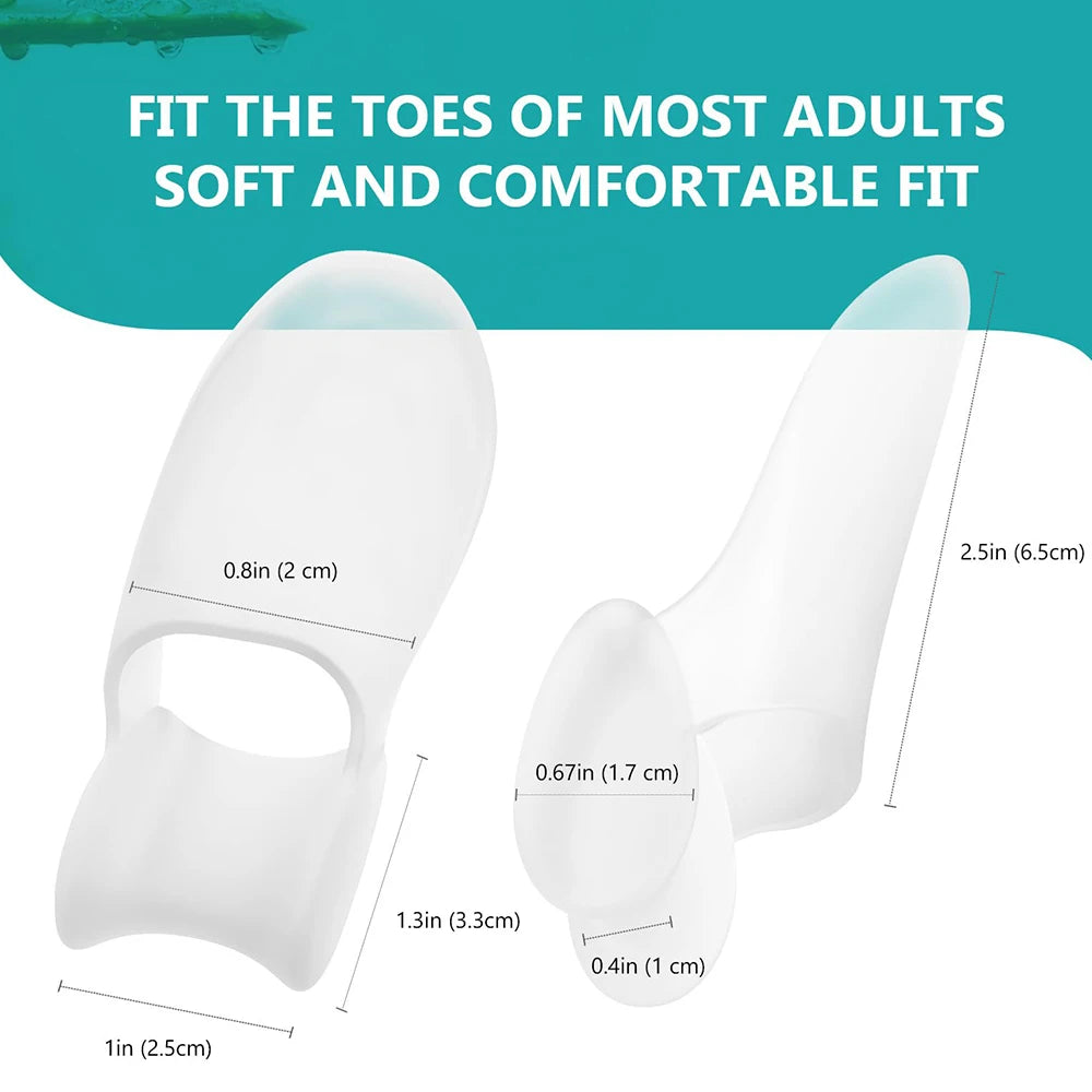 1Pair Silicone Gel Thumb Corrector Bunion Little Toe Protector Separator Hallux Valgus Finger Straightener Foot Care Relief Pads