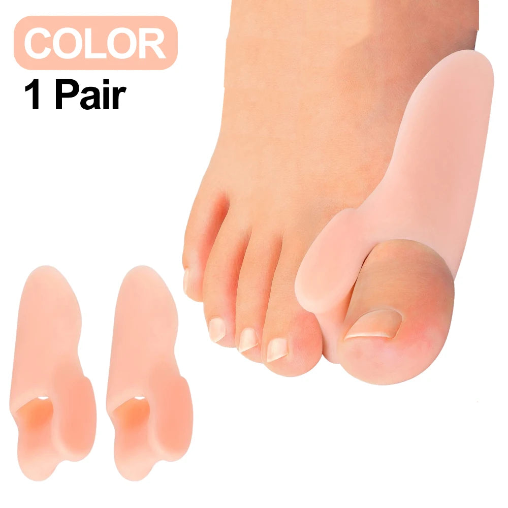 1Pair Silicone Gel Thumb Corrector Bunion Little Toe Protector Separator Hallux Valgus Finger Straightener Foot Care Relief Pads