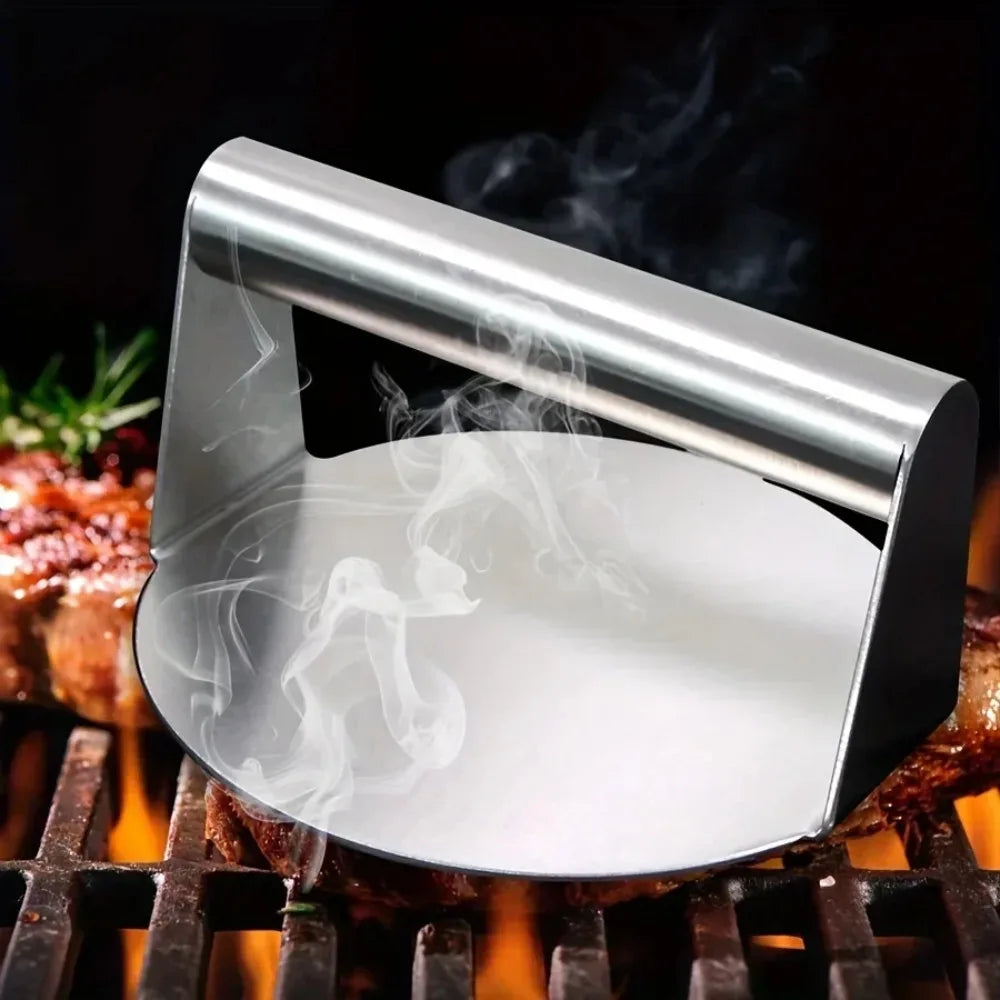 Stainless Steel Smash Burger Press | Heavy Duty Patty Maker & Smasher Mold for BBQ, Grilling Kitchen (Non-Stick)