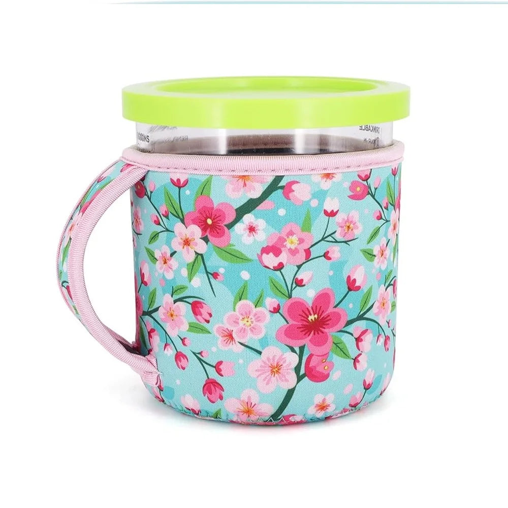 1/4Pcs Reusable Ice Cream Sleeves with Handle, Neoprene Insulated Sleeves for Ninja Creami Pints, Frozen Dessert