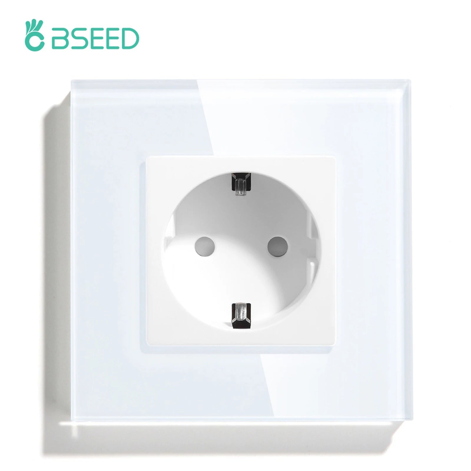 BSEED EU Standard Wifi Wall Switch 1/2/3Gang 1/2/3Way Smart Touch Light Switches Wall Socket Outlets Google Alexa Tuya Control