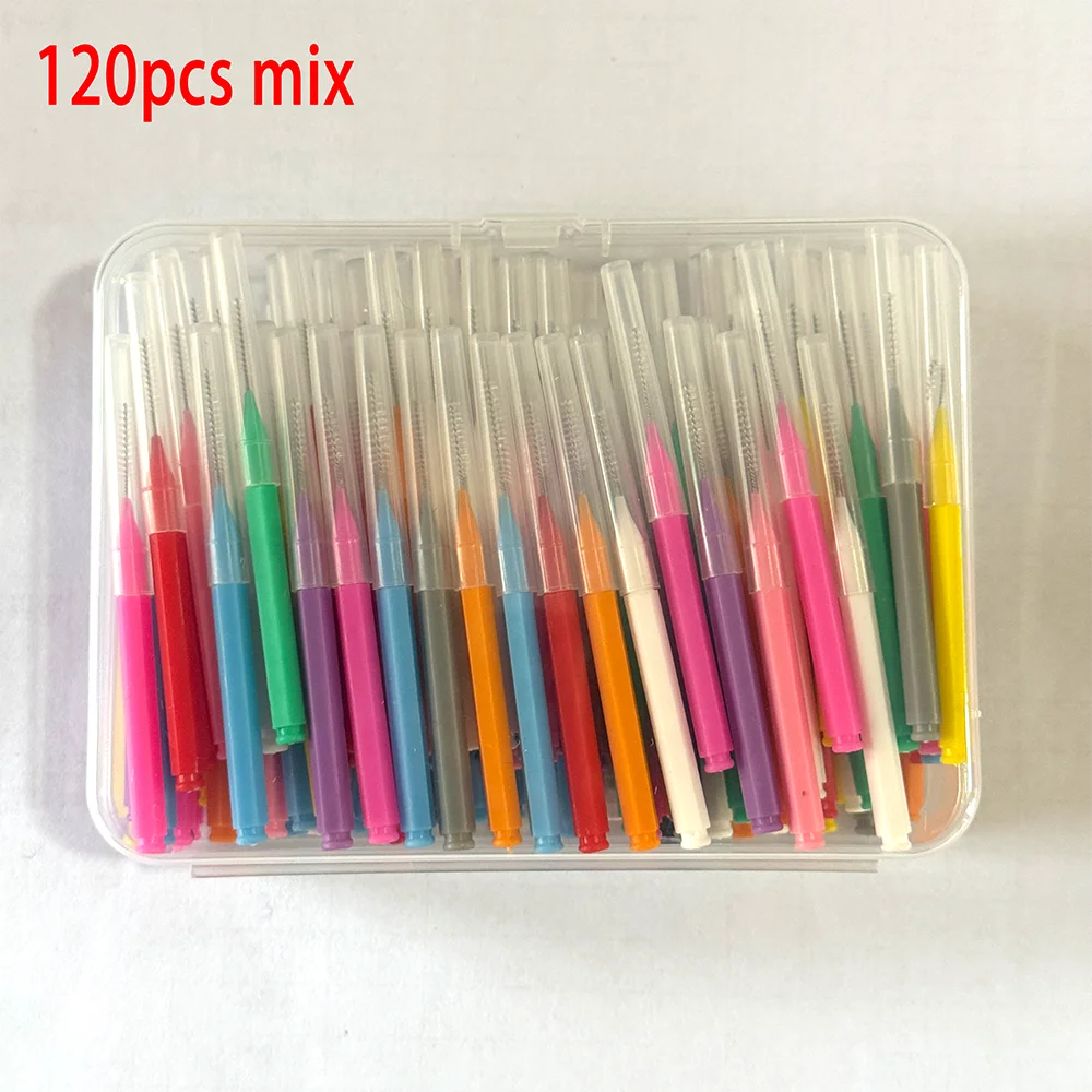 120Pcs/Box Interdental Brushes Health Care Tooth Escova Interdental Cleaners Orthodontic Dental Teeth Brush Oral Hygiene Tool