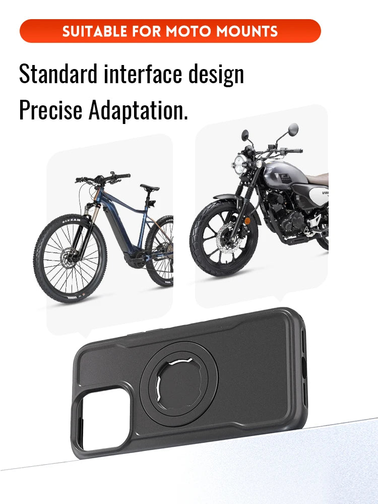 Magnetic Shockproof Case for iPhone 17 16 15 14 Pro Max with Lock-in System Design for Quad-style Bike/Motorcycle Mount/Holder