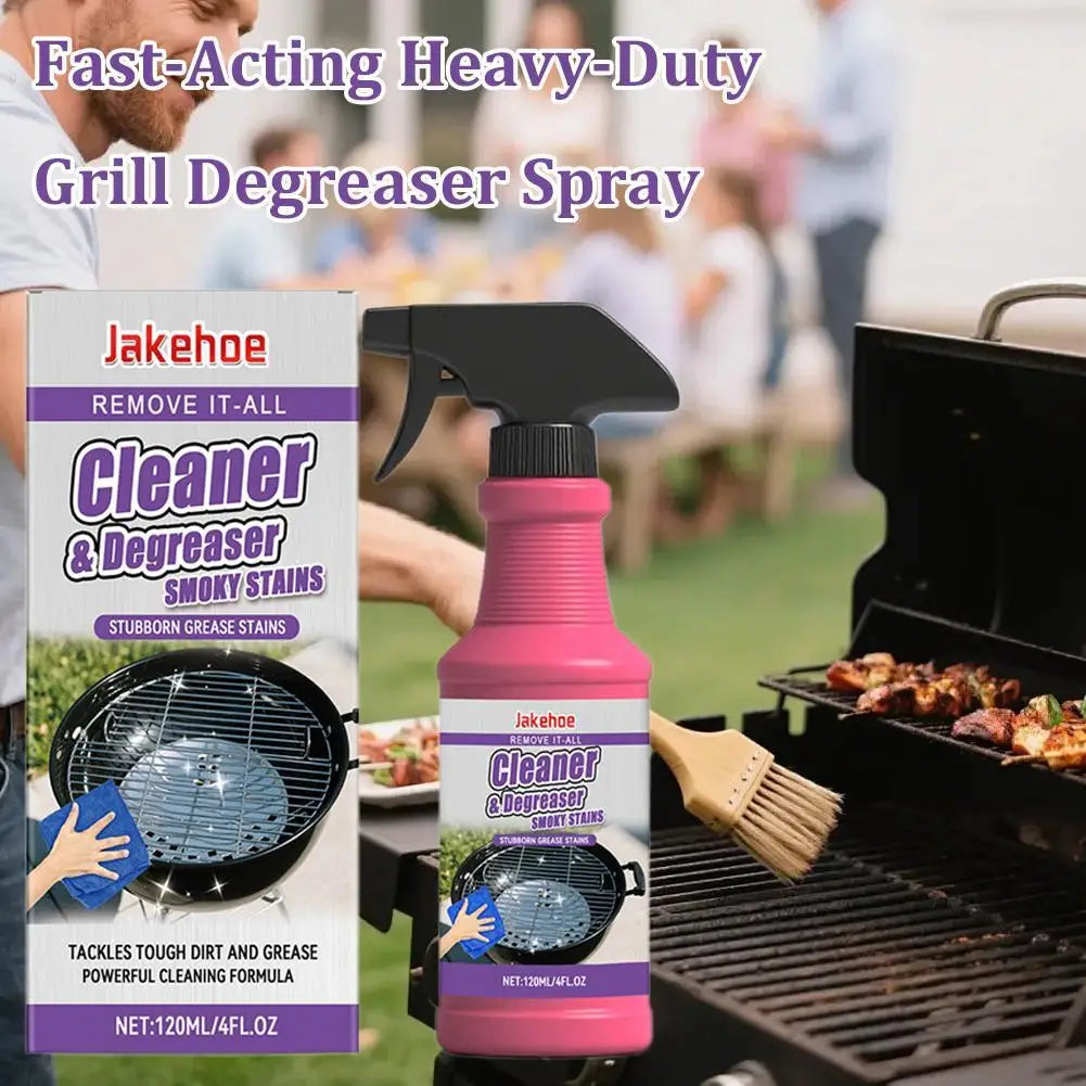 1/2/3pcs Barbecue Grill Cleaner Heavy Duty Grease Degreaser Spray Powerful Stain Remover For Bbq Grates Pans Ovens Kitchen