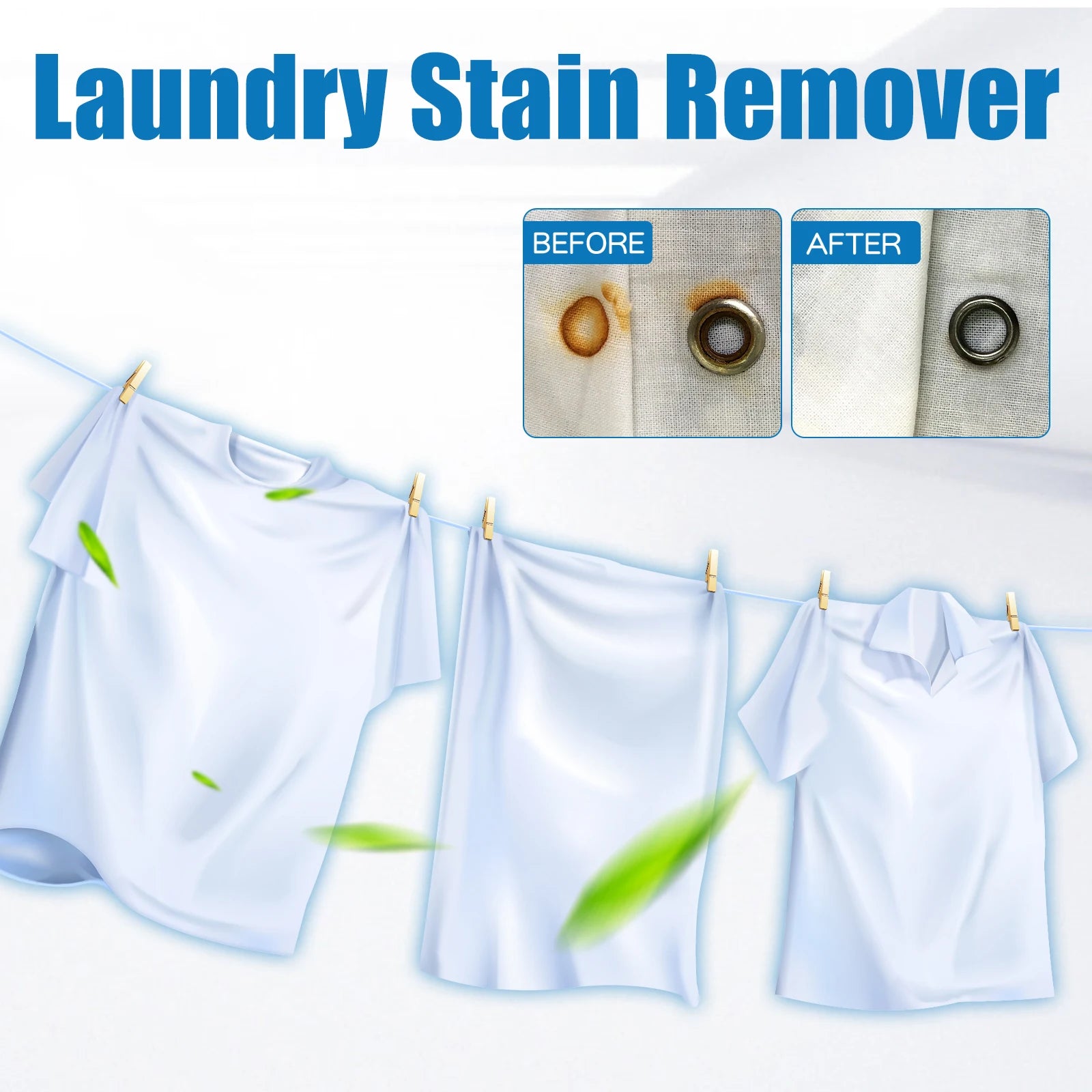Power Stain Remover 60ml Instant Clothes Cleaner for Grease Yellow Stains Fabric Spot Treatment Portable Dry Cleaning Solution