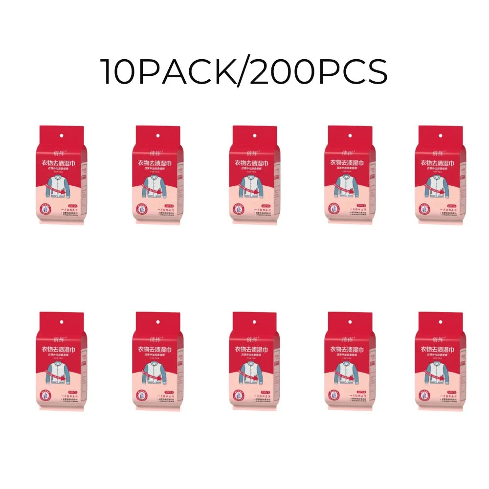 20pcs Clothing Stain Removal Wet Wipes Multi Functional Non Washing And Stain Removing Wet Wipes For Down Cotton Leather Jacket