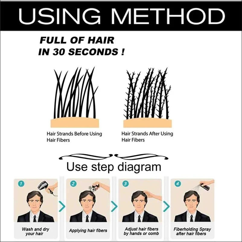 20pcsHair Fiber Keratin Hair Building Fiber Powder Instant Hair Growth Thickening Hairline Gaps Fiber Bald Extension Care Produc