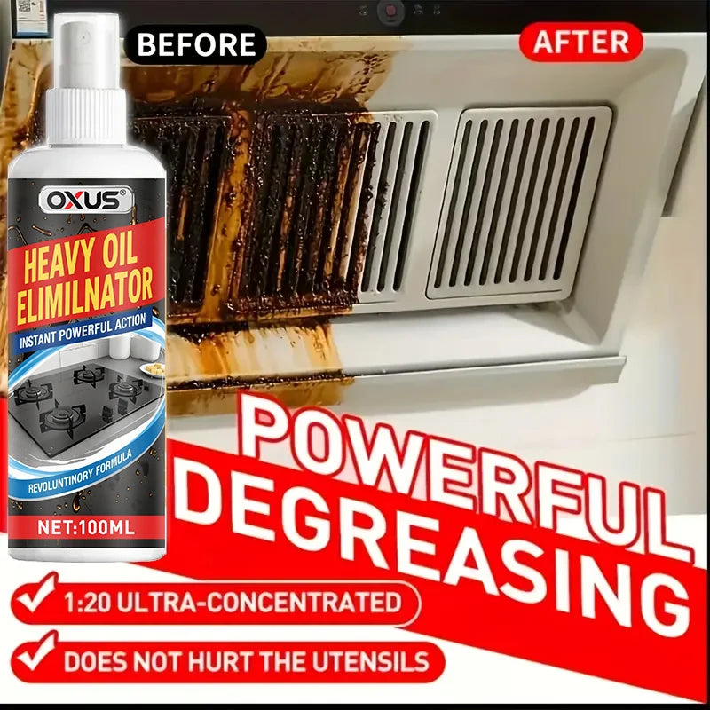 100ML Powerful Kitchen Grease Cleaner Spray Industrial Grade Oil Stain Remover,Fast Formula for Range Hood,Stove,Oven,Countertop