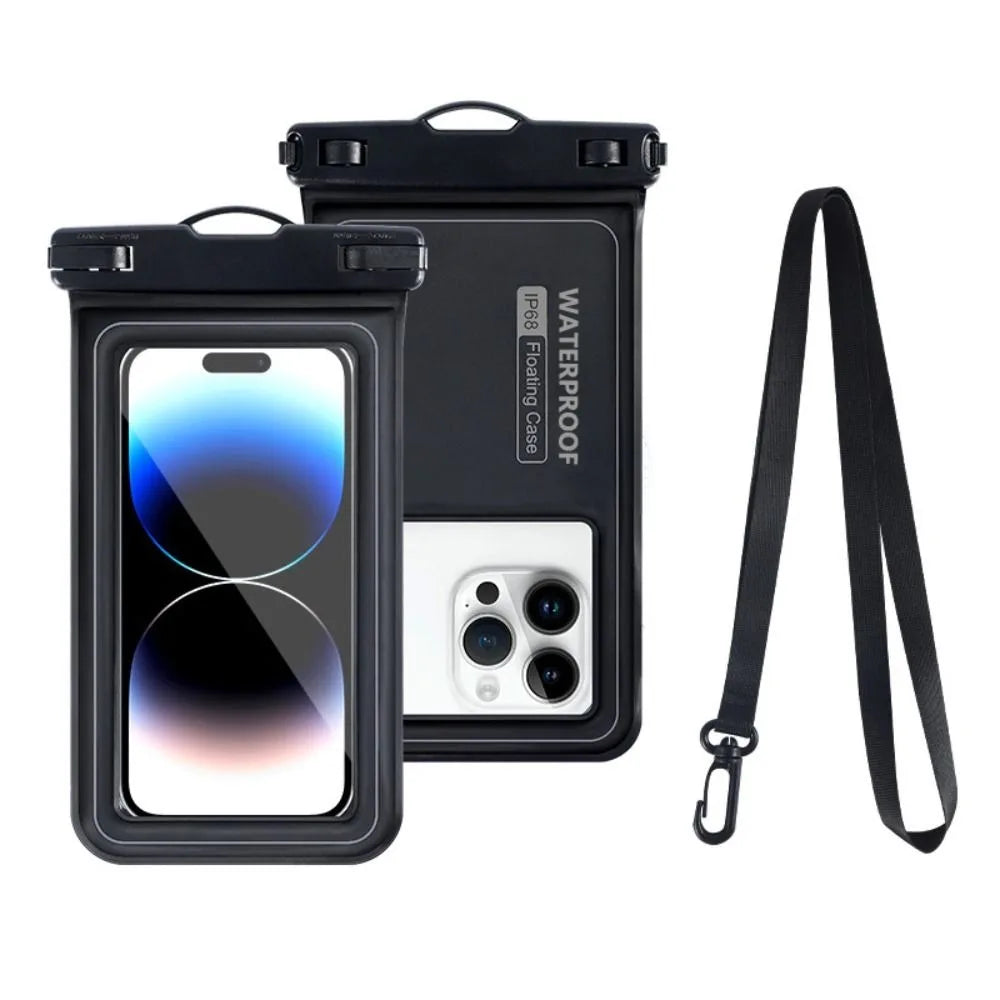 Bubble Float Waterproof Phone Case with Detachable Strap Touch Screen Crossboday Swim Storage Pouch Ultra Thin Universal