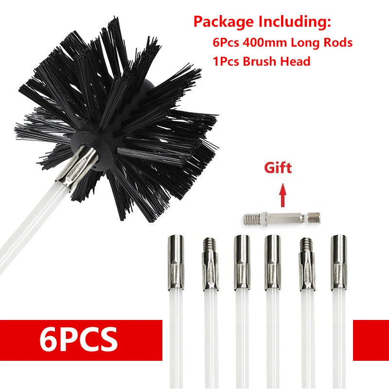 Flexible Chimney Cleaning Brush Extendable Flexible Dryer Vent Cleaner Soft Bristle Effective Air Duct Cleaning Tool