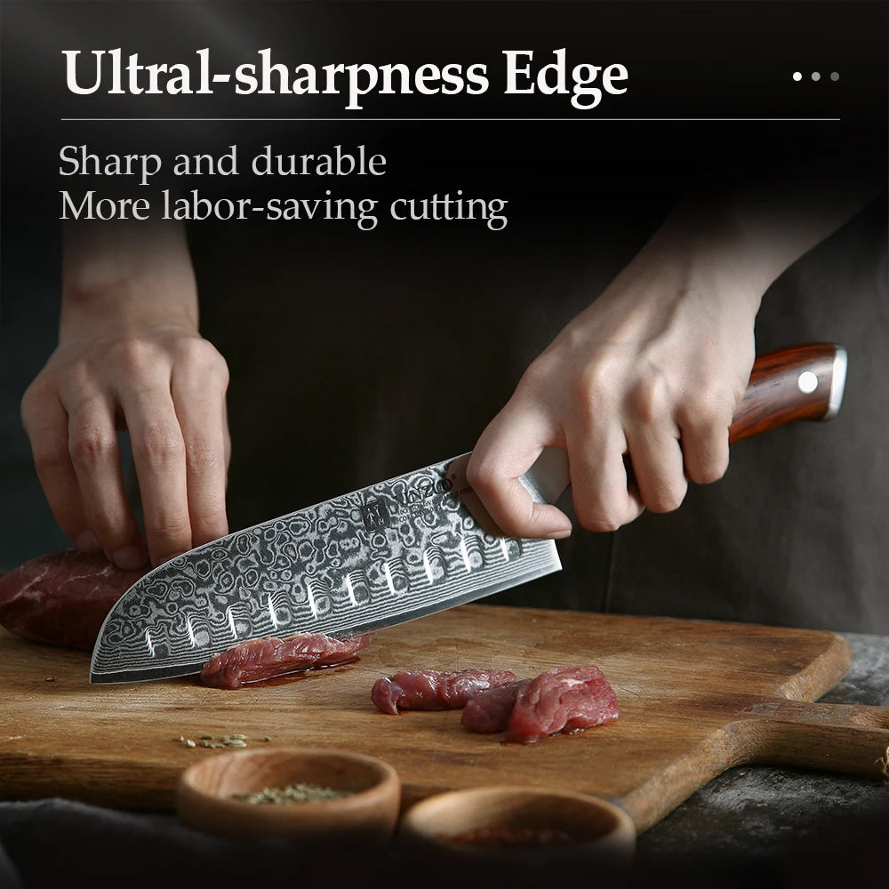 XINZUO 1-3PCS Kitchen Knife Set 67 Layers Damascus Steel High Carbon Chef Santoku Utility Knives Rosewood Handle Cooking Tools