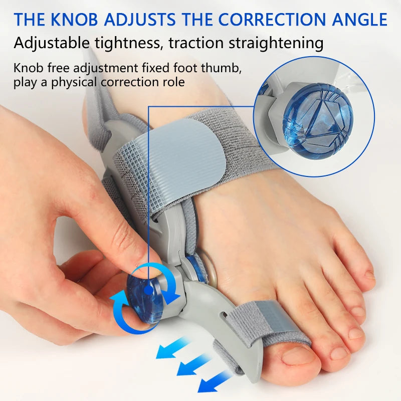 Bunion Corrector Foot Hallux Valgus Braces Rotatable Toe Separator Straightener Adjustable Pedicure Finger Toe Corrector Unisex