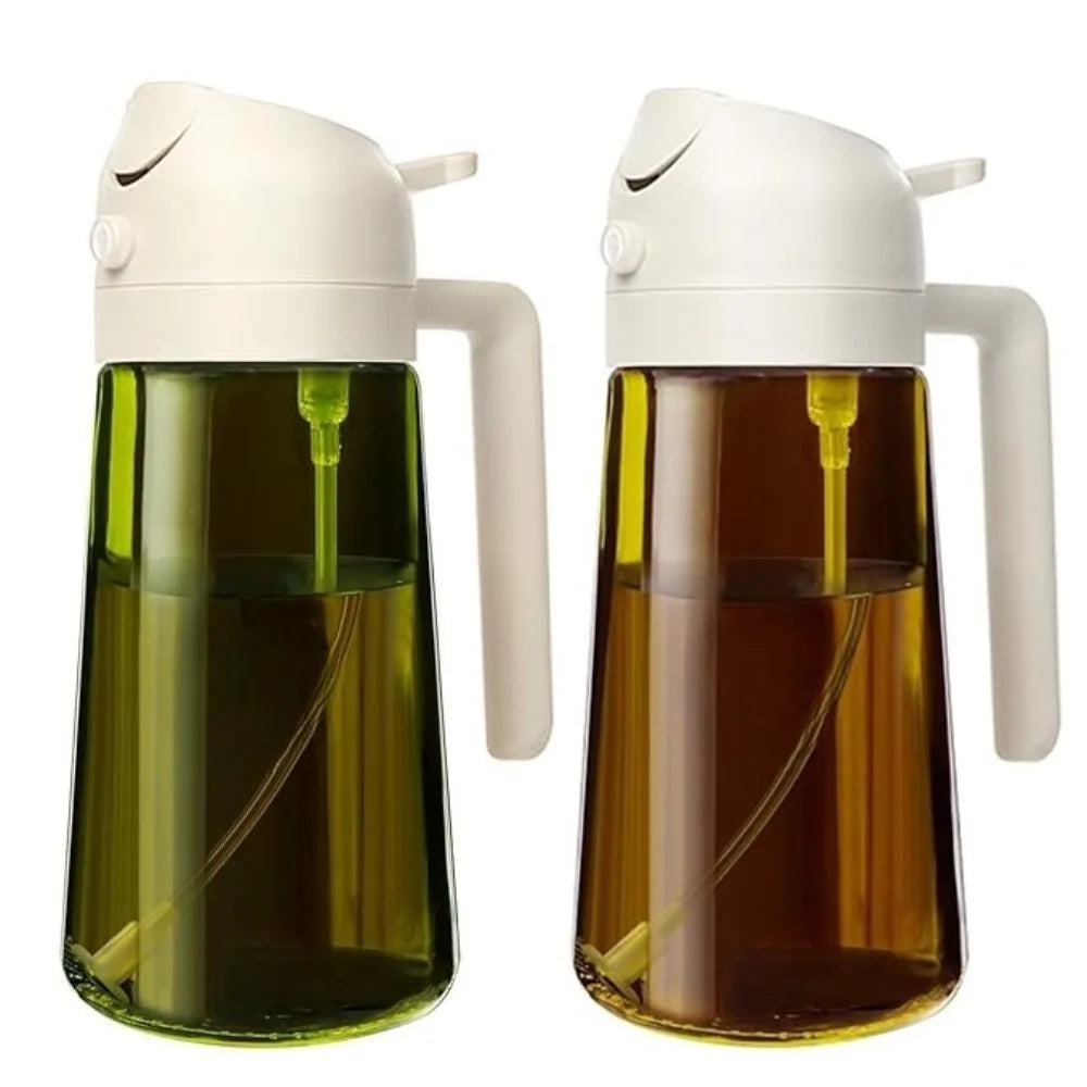 470ML Dark Glass Oil Sprayer Olive Oil Dispenser Bottle Light Blocking Kitchen Cooking Air Fryer BBQ Oil Bottle Seasoning Tools