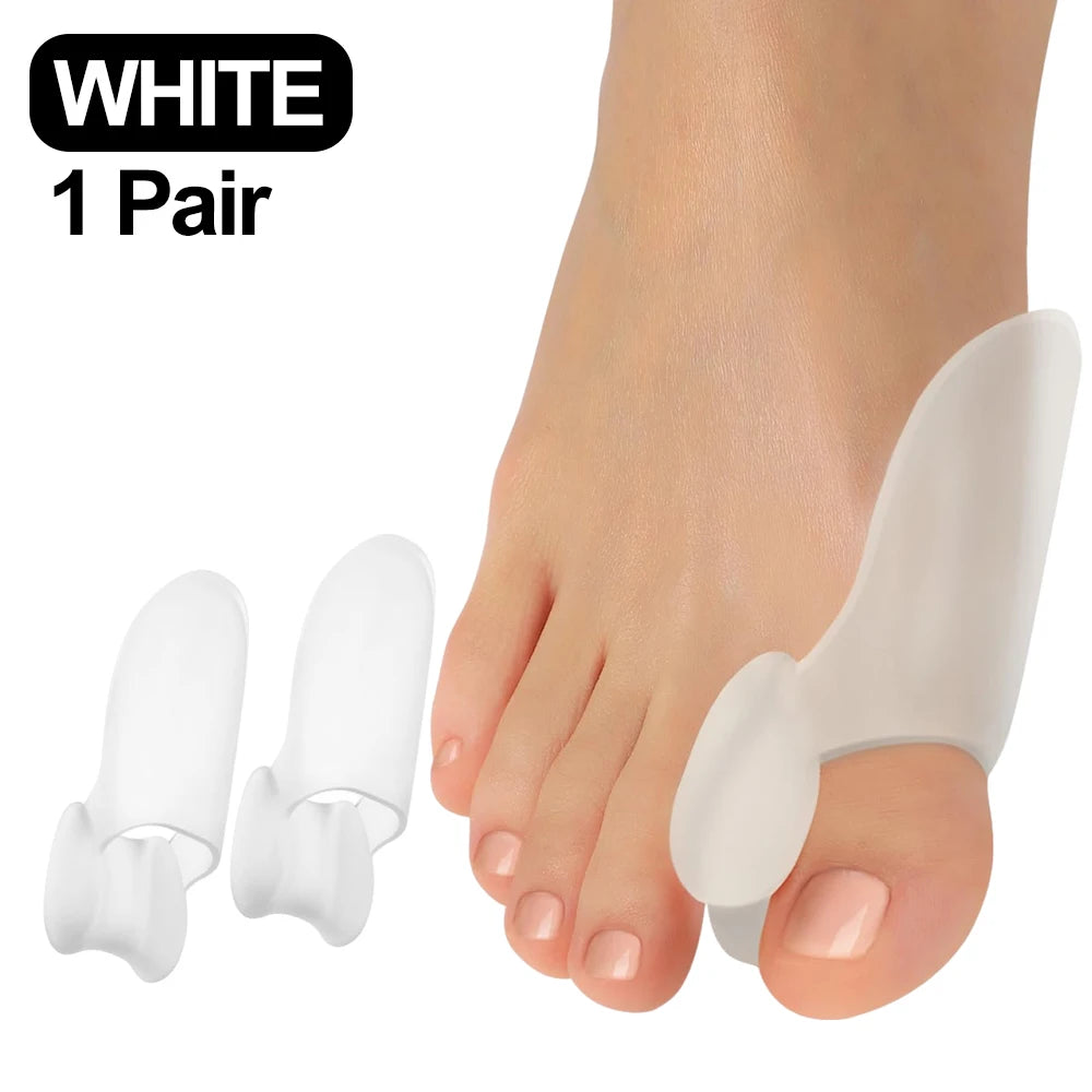 1Pair Silicone Gel Thumb Corrector Bunion Little Toe Protector Separator Hallux Valgus Finger Straightener Foot Care Relief Pads