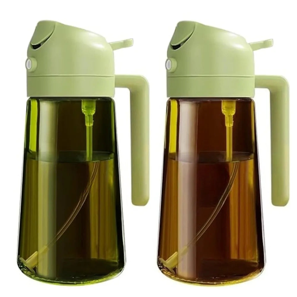 470ML Dark Glass Oil Sprayer Olive Oil Dispenser Bottle Light Blocking Kitchen Cooking Air Fryer BBQ Oil Bottle Seasoning Tools