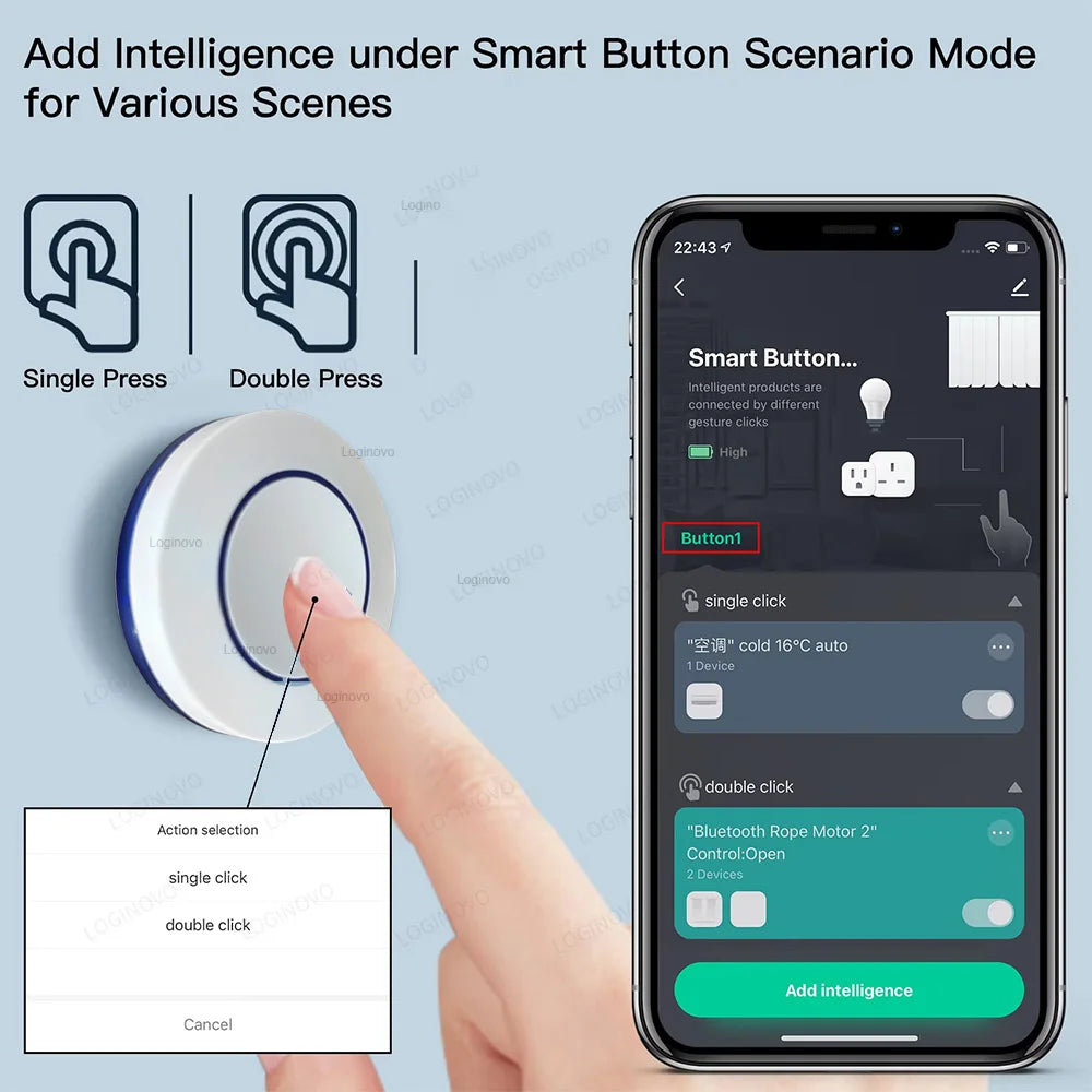 Tuya Zigbee Scene Button Switch Wireless Smart Home Automation Scenario Controller Smart Life Gadgets Required Zigbee Gateway