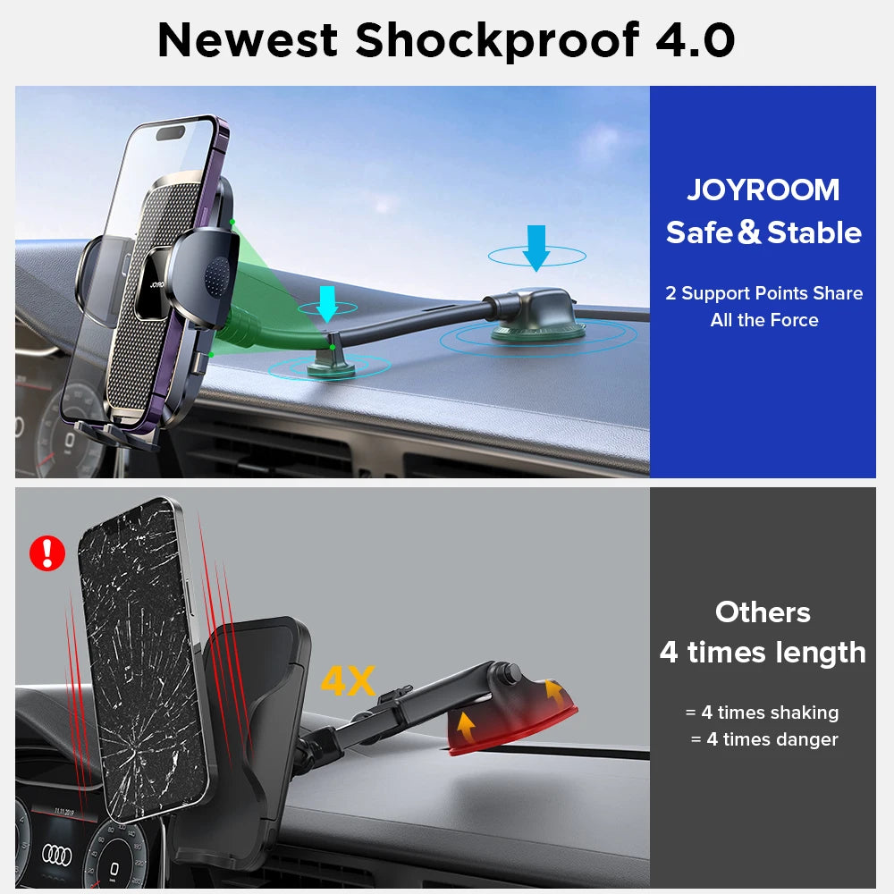 Joyroom Car Phone Holder Mount 360° Widest View Universal Handsfree Auto Air Vent Flexible Long Arm Phone Mount  JR-ZS259
