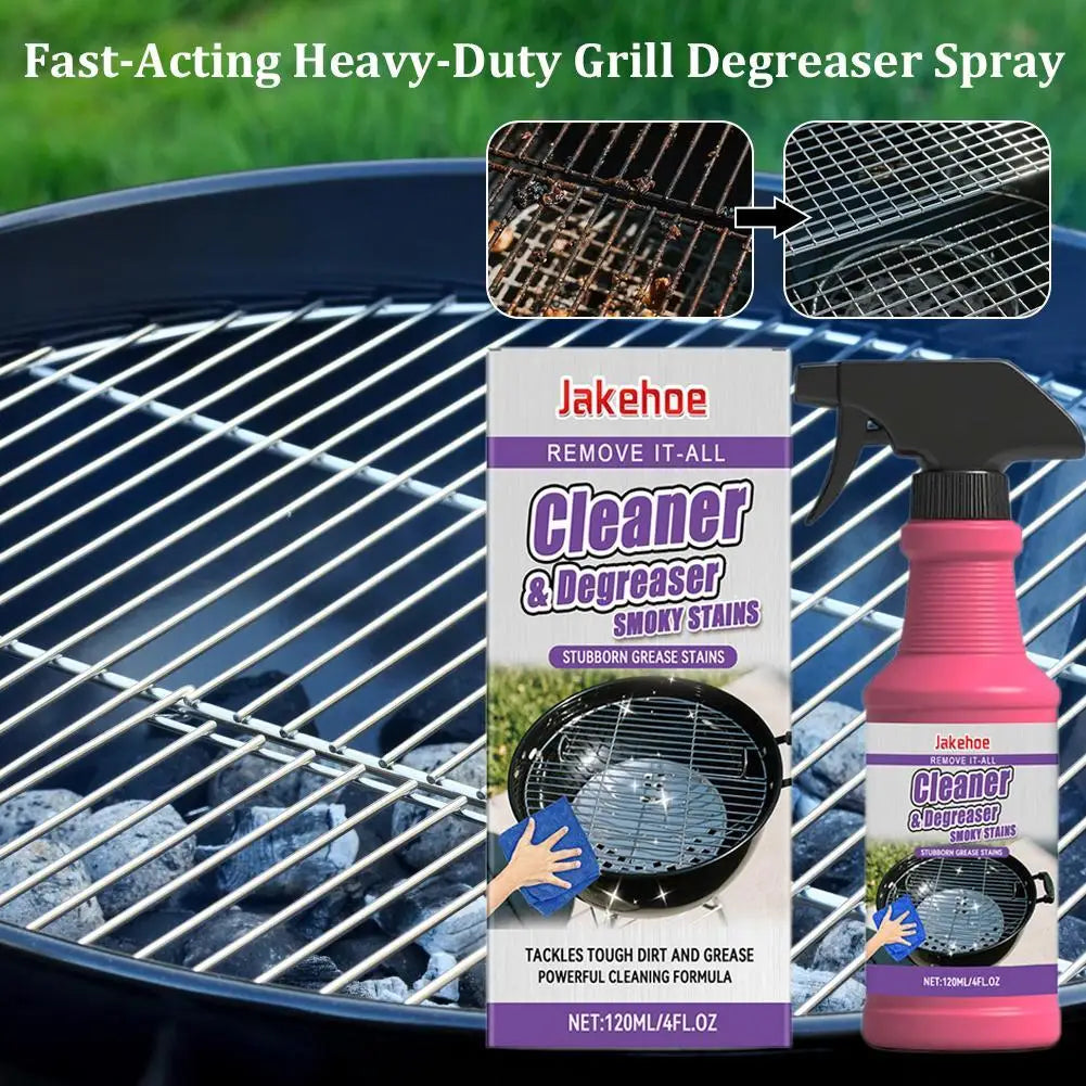 1/2/3pcs Barbecue Grill Cleaner Heavy Duty Grease Degreaser Spray Powerful Stain Remover For Bbq Grates Pans Ovens Kitchen